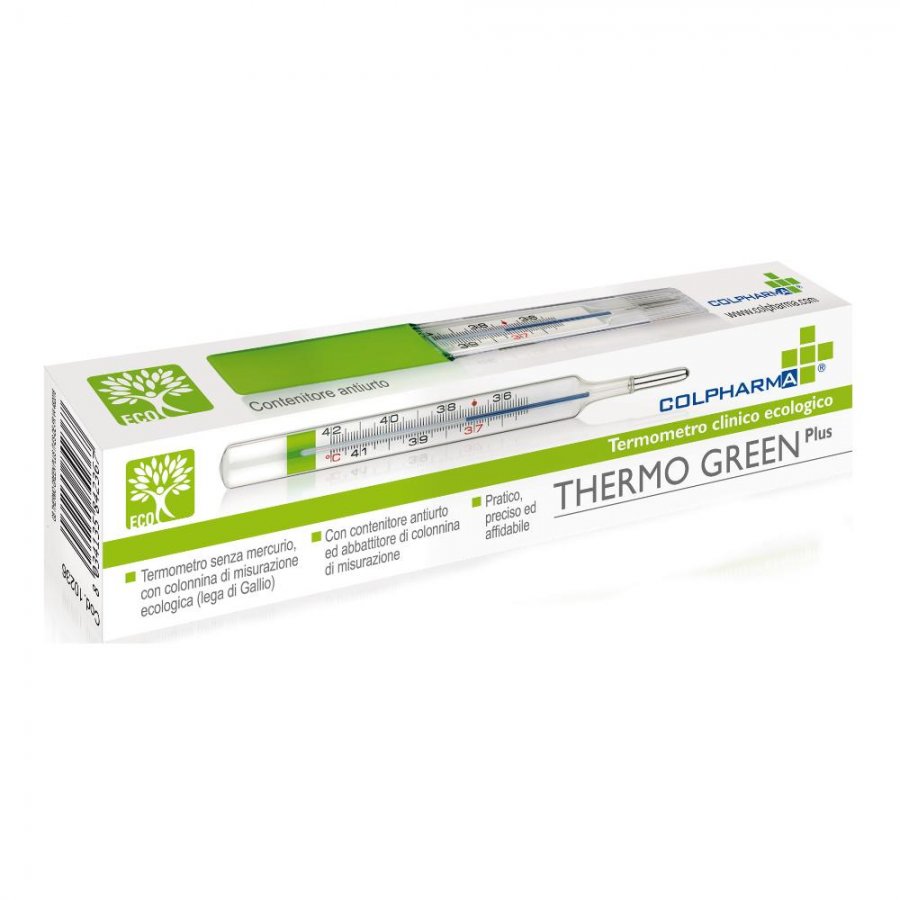 Termometro Colpharma Thermo Green Plus, Colpharma, Termometro Ecologico, 1 Pezzo, Lega di Galinstan