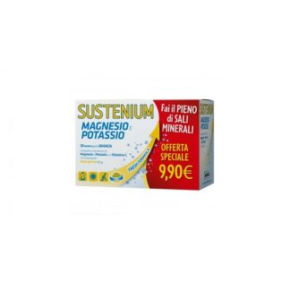 Sustenium Magnesio e Potassio 28 Bustine da 4g - Integratore Alimentare con Vitamina C, Aroma Arancia