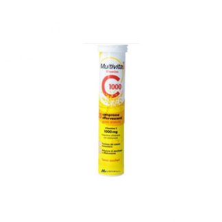 Multivitamix Vit C1000 20 Compresse Effervescenti - Integratore di Vitamina C 1000mg, Gusto Arancia