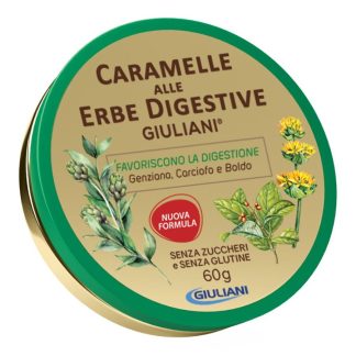 Giuliani, Caramelle alle Erbe Digestive senza Zucchero, 60 g