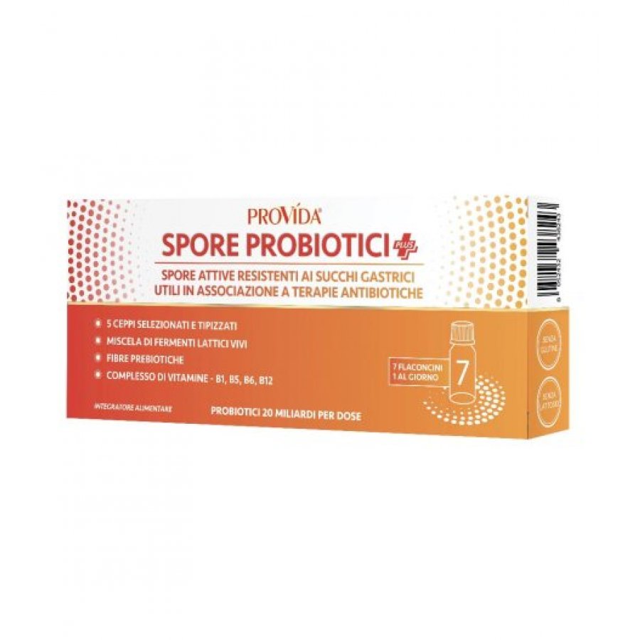 Provida Probiotici Plus 20 Miliardi Per Dose - Fermenti Lattici 7 Flaconcini da 8 ml per la Salute Intestinale