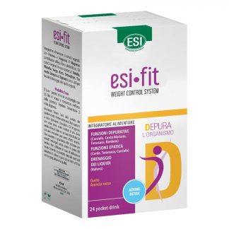 ESI Fit Depura 24 Pocket Drink, 24 Buste - Integratore per Funzione Epatica, Detox, Cardo Mariano, Tarassaco, Carciofo