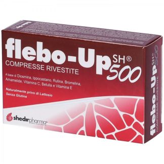 Flebo-Up SH 500 - Integratore Circolatorio 30 Compresse Rivestite, Diosmina, Rutina, Vitamina C, Betulla e Centella, Senza Glutine