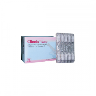 Clinnix Venos, Integratore con Bioflavonoidi, Vitamina C ed E, 50 Capsule per Salute Circolatoria