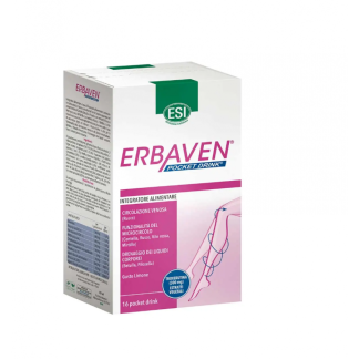 ESI Erbaven Integratore da Bere Drenante per Gambe Gonfie e Pesanti, 16 Stick - Sollievo e Microcircolazione