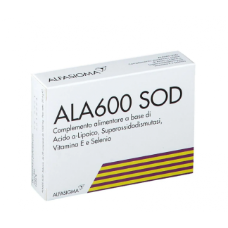 Alfasigma Ala600 SOD, Integratore Antiossidante, 20 Compresse - Acido Alfa-Lipoico, Selenio e Vitamina E per la Protezione Cellulare