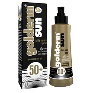 Golderm Sun Protezione 50+ Spray, 100 ml, Protezione Solare, Pelle Sensibile, Antiossidante