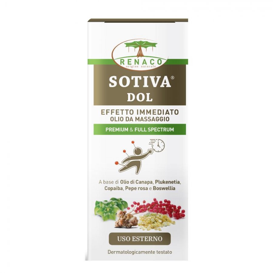 Renaco Sotiva Olio da Massaggio 10ml - Olio di Canapa e Plukenetia - Effetto Distensivo Immediato