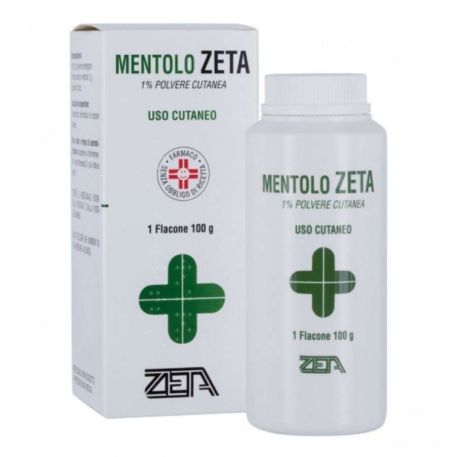 Zeta Talco Mentolato 100g - Talco Mentolato Assorbente e Rinfrescante