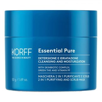 Korff Essential, Maschera 2 in 1 Purificante e Scrub, 50 ml
