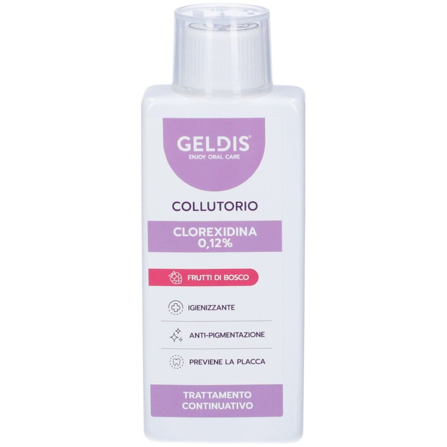 Geldis Clorexidina 0,12% Frutti di Bosco Collutorio, 200 ml