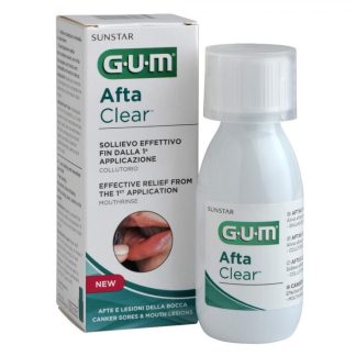 Gum Afta Clear Collutorio 120ml - Lenisce e Promuove la Guarigione delle Afti per una Bocca Sana
