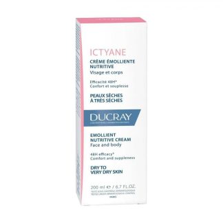 Ducray Ictyane Crema Emolliente Nutritiva Pelli Secche, 200 ml