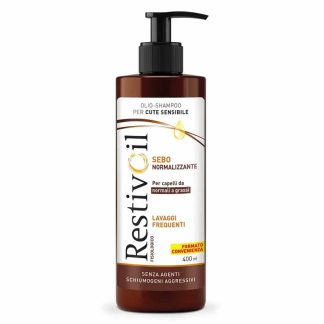 RestivOil Fisiologico, Sebonormalizzante Olio-Shampoo per Cute Sensibile, 400 ml