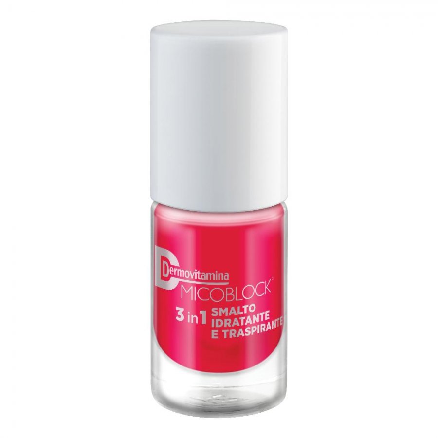 Dermovitamina Micoblock 3 in 1 - Smalto Idratante e Traspirante Colore Rosso, 5ml