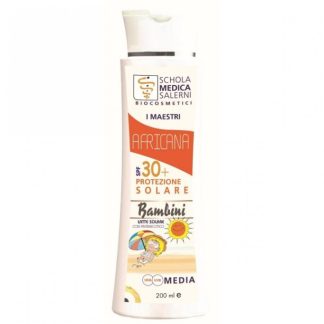 Africana - Protezione SPF30+ Latte Solare Bambini con Antimicotico 200ml, Difesa Solare e Cura della Pelle per i Piccoli