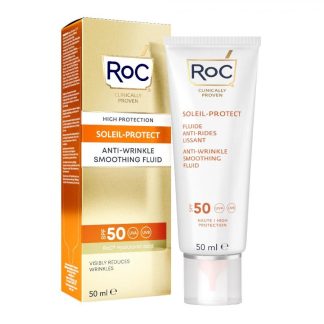 Roc Fluido Solare Viso Anti-Rughe Levigante SPF50+ 50ml: Protezione Solare e Anti-Invecchiamento