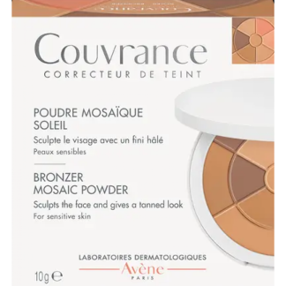 Avène Couvrance Cipria Mosaico Sole Fissante Opacizzante Sublimante 10g – Effetto Abbronzato Naturale, Alta Tenuta, No Transfer