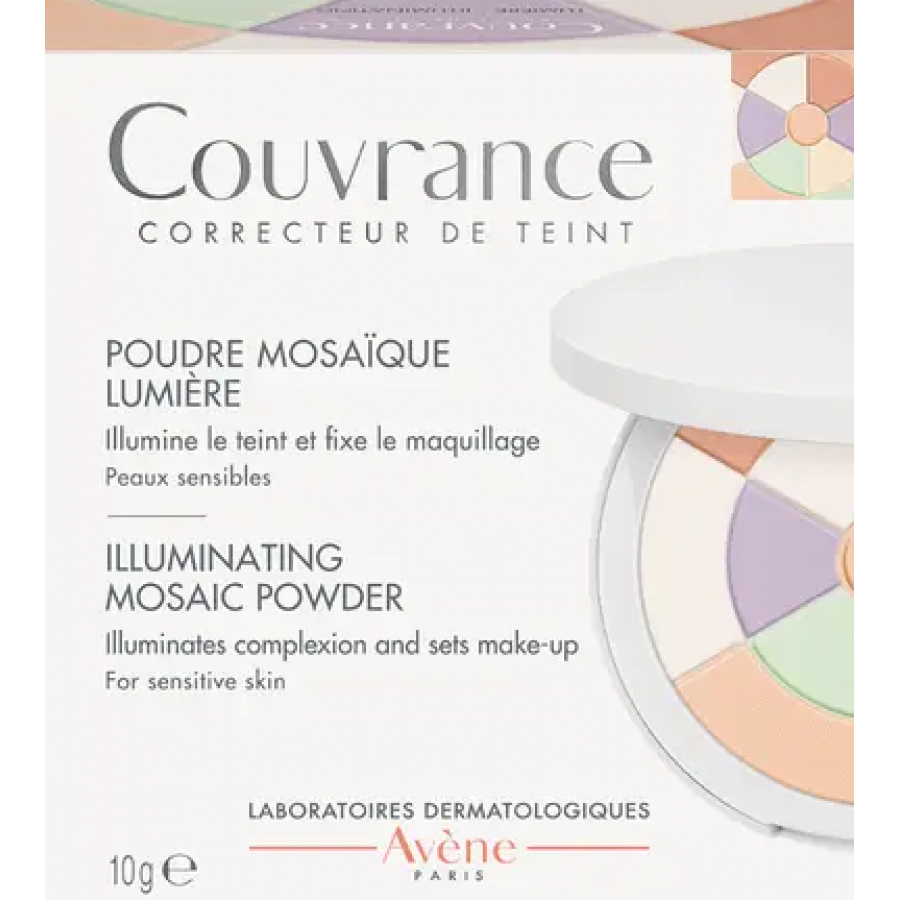 Avène Couvrance Cipria Mosaico Luminosità Fissante Opacizzante Sublimante 10g – Per Pelle Sensibile, Alta Tenuta, No Transfer