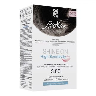 BioNike SHINE ON High Sensitivity Plus Castano Scuro 3.00 – Colorazione Permanente per Capelli 125 ml