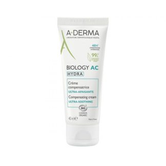 A-Derma Biology AC Hydra Crema Ultra Lenitiva, 40ml - Trattamento per Pelle Acneica