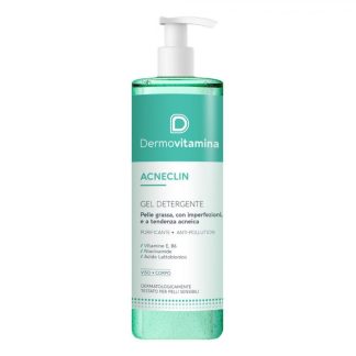Dermovitamina Acneclin Detergente Viso per Pelle Grassa con Imperfezioni, 400ml