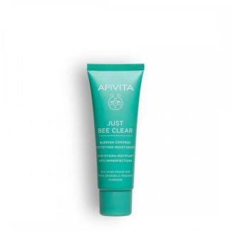 Apivita Just Bee Clear - Crema Idratante Opacizzante Anti-Imperfezioni, 40 ml