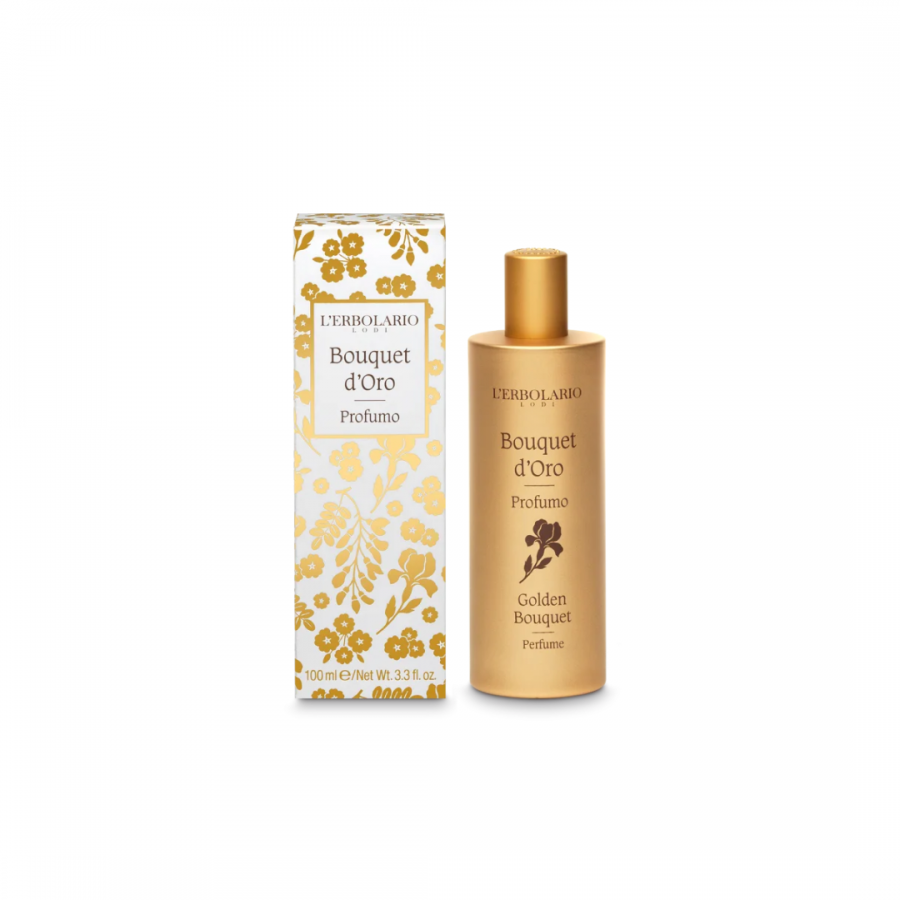 Bouquet D'Oro Profumo L'Erbolario, 100ml – Eau de Parfum Cipriata e Fiorita con Note di Fava Tonka e Ambra
